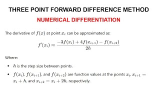 Three point finite difference  Numerical differentiation [upl. by Killam]