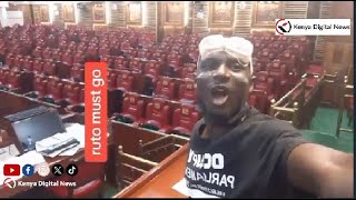 Angry Protester sits On Wetangulas Seat in Parliament as he says RUTO MUST GO [upl. by Leiuqeze]