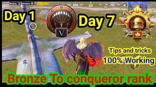 Bronze to conqueror in just 7 days PUBG mobile 😱 Conqueror points at last day of season [upl. by Zacarias744]