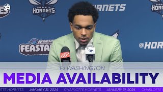 Hornets vs Bulls PJ Washington Postgame Media Availability  1312024 [upl. by Esyli663]