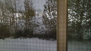 Watching my first snow in Fairbanks AK 101923 [upl. by Chadbourne]