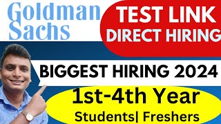 Biggest Hiring 2024 For All Students And Freshers  Goldman Sachs Hiring  Internship 1st4th year [upl. by Legnalos]