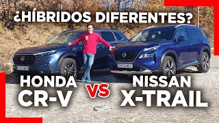 NISSAN XTRAIL vs HONDA CRV 2024  COMPARATIVA  TEST  PRUEBA  ¿QUÉ SUV HÍBRIDO TE RECOMENDAMOS [upl. by Arretnahs385]