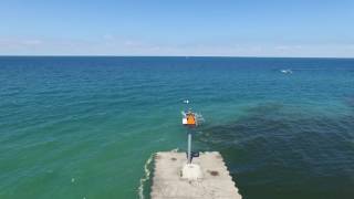 Olcott Beach Pier Drone Video Footage [upl. by Aleinad]