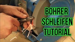 Metall Bohrer Schleifen  Schärfen Tutorial am Schleifbock [upl. by Airdnax417]