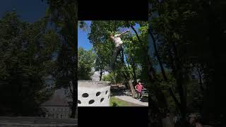 Bomb shelter roof jump  knees flip [upl. by Mackenie]