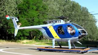 McDonnell Douglas MD 500 E HAMSI helicopter engine start and takeoff [upl. by Aicnerolf818]