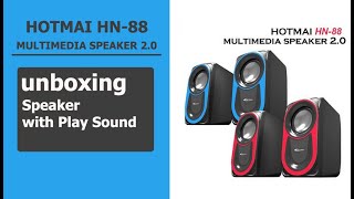 HOTMAI HN88 MULTIMEDIA SPEAKER 20 UNBOXING WITH PLAY SOUND [upl. by Gyatt668]