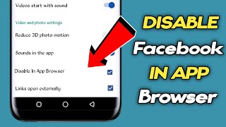 Embedded Browser Is Disabled Facebook  How To Disable Facebook In App Browser [upl. by Itida]