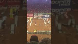 Dylan Ferrandis Crash Atlanta SX 2018 [upl. by Ahsima]