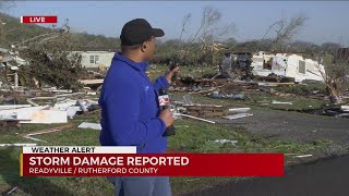 2 injured 10 homes destroyed after tornado hits Rutherford County [upl. by Aikenahs729]