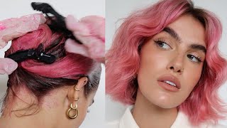 HOW I COLOUR MY HAIR PINK AT HOME [upl. by Neuberger]