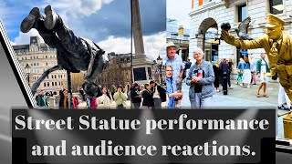 Street Statue performance and audience reactions [upl. by Refinnej]