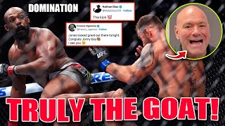 Dana White REACTS to Jon Jones vicious TKO win over Stipe Miocic Fight fans SLAM Netflix [upl. by Polard124]