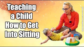 Learning to Get into Sitting from Back Lying Pediatric PT for a Child with Torticollis 25 [upl. by Yentterb]