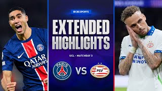 PSG vs PSV Extended Highlights  UCL League Phase MD 3  CBS Sports Golazo [upl. by Nocam]