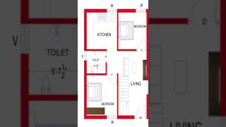 193 x 233 house planSouth facing 2 bhk193 x 233 home plan 193 x 233 house plan House design [upl. by Millar464]