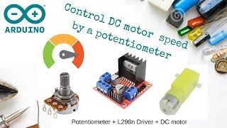 Control DC motor speed using potentiometer  L298n driver  Arduino [upl. by Nylarak]