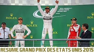 Résumé GrandPrix des EtatsUnis 2015  Formule 1 [upl. by Irita]