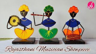 Rajasthani musician Showpiece DIY Room Decor Showpiece  Amazing Craft Idea [upl. by Meriel]