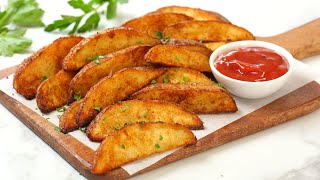 Potato Wedges in Oven  Crispy Oven Baked Potato Wedges  Potato Wedges in Convection Microwave Oven [upl. by Yltnerb]