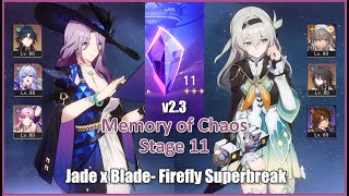 Jade  Blade  FUN  Firefly Memory of Chaos 11  Honkai Star Rail v23 [upl. by Nirda373]