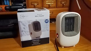 Full review Mainstays Personal Mini Electric Ceramic Heater 400W [upl. by Aicilf]