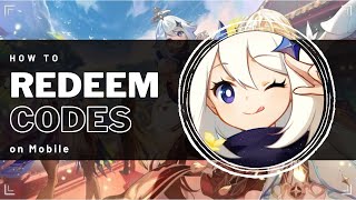 Redeem Codes in Genshin Impact Mobile  Guide [upl. by Simmons]