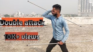 how to spin double bo staff in hindi  लाठी चलाना सीखें double attack tutorial BS Arena [upl. by Anuhsal]