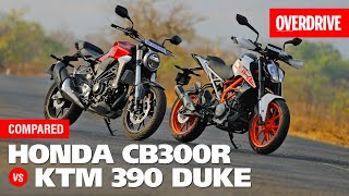 Honda CB300R vs KTM 390 Duke  COMPARISON  Feat Royal Enfield Interceptor 650 I OVERDRIVE [upl. by Adnilra194]