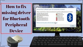 Bluetooth Peripheral Device Driver Solve on Windows Full Guide in Hindi [upl. by Nagad463]