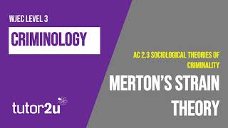 Merton Strain Theory  WJEC Criminology  Unit 2  AC 23 Revision [upl. by Yro]