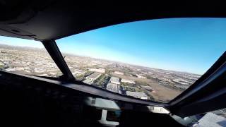 US Airways Airbus A320 Landing cockpit view Go Pro  Airbus A320 [upl. by Bush]