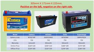 Automotive Battery Equivalent part 6 N70ZZ FOR SUV AND UTE [upl. by Bruning477]