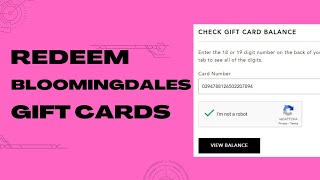 How To Redeem Bloomingdales Gift Card Online [upl. by Vigor]