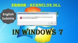 How to fixed dynamic link library Kernel32dll Error  Windows 7 [upl. by Sethi]