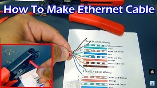 How To Make Ethernet Cable RJ45  Straight Through amp Crossover [upl. by Nauqat]