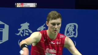 Thaihot China Open 2016  Badminton R16 M5MS  Hu Yun vs Viktor Axelsen [upl. by Devonne]