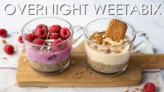 5Minute Cheesecake Overnight Weetabix 2 Variations Healthy Breakfast Vegan [upl. by Lorine577]