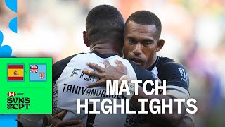 Fiji FLY to third place  Spain v Fiji  HSBC SVNS Cape Town 2024  Mens Highlights [upl. by Kina]