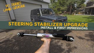 Stop the steering shake  Steering Stabilizer 70 Series Land Cruiser  Dobinsons Suspension  DIY [upl. by Noemys656]