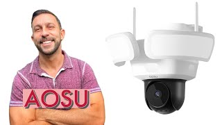 AOSU Floodlight Camera Wired 3K UHD Security Camera Outdoor [upl. by Ynagoham]