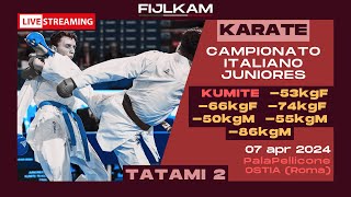 KARATE  Campionato Italiano Juniores 2024  Day3 Kumite  Tatami2 [upl. by Emmeram]