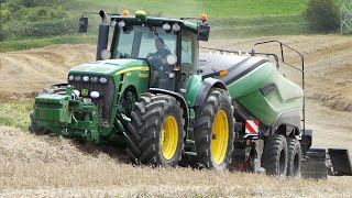 John Deere 8530 Uphill baling with Case IH LB436 HD Big Baler  Pure Sound [upl. by Balduin]