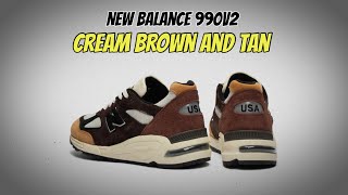 New Balance 990v2 Cream Brown and Tan [upl. by Pederson]