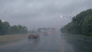 HEAVY RAIN while Driving  Rain Sounds for Sleep or Study Session [upl. by Lamprey]