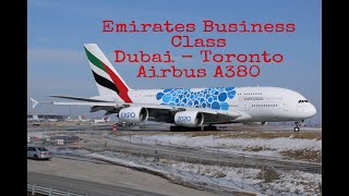 Emirates Business Class EK241 Dubai to Toronto DXB  YYZ Airbus A380 [upl. by Leola]