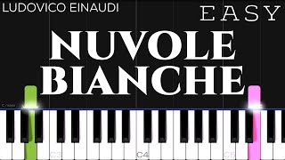 Ludovico Einaudi  Nuvole Bianche  EASY Piano Tutorial [upl. by Niarfe881]