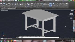 AutoCAD 3D AutoCAD Training Table 3D How to Create Table 3D Modeling [upl. by Ynohtnacram]