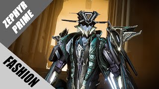 Warframe  Fashion Frame  Zephyr Prime  Aero Legionnaire [upl. by Nobe]